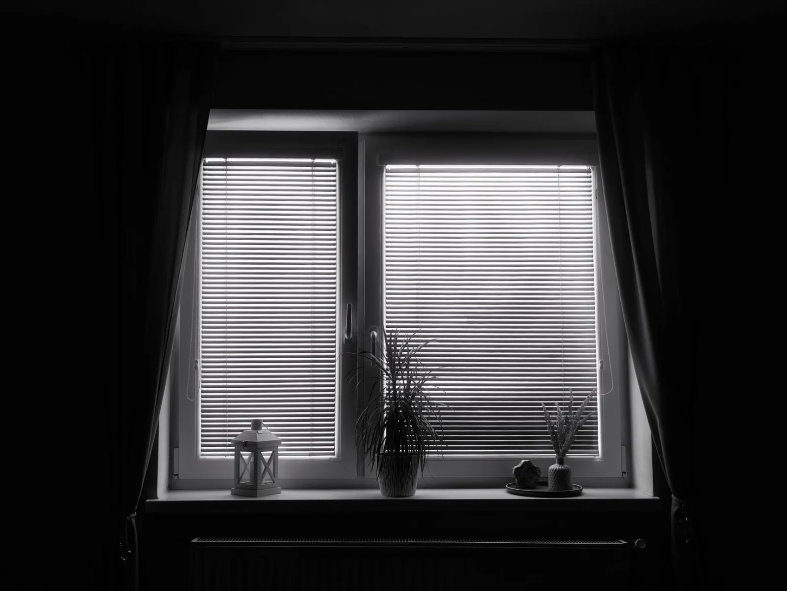 Curtains covering tall windows